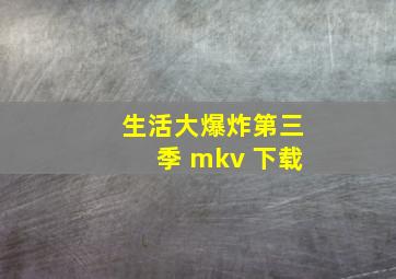 生活大爆炸第三季 mkv 下载